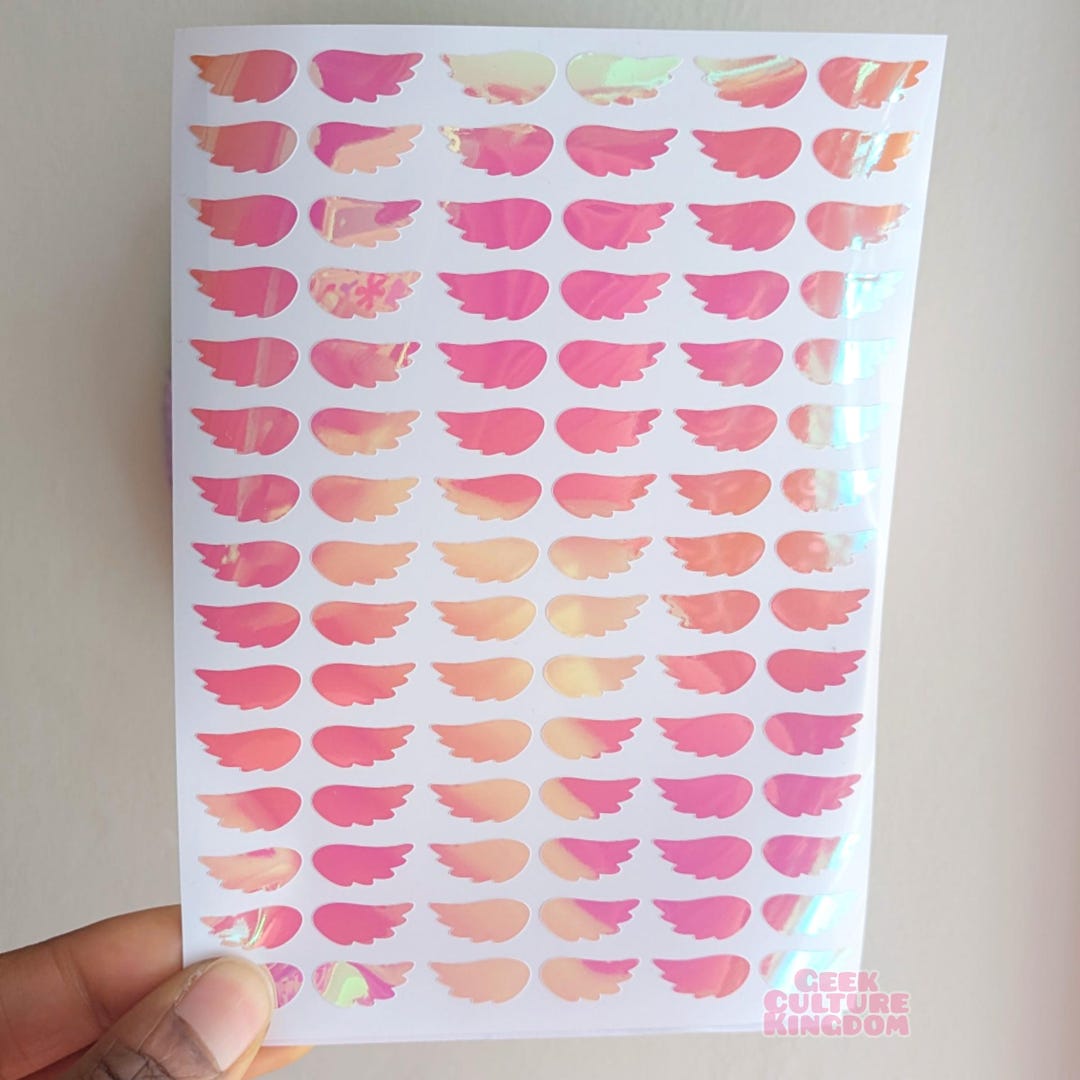 Opal Ras Sticker Wings Iridescent Opal Vinyl Sticker Sheet. Planner and Decal Stickers ...