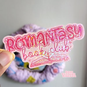 Sticker vinyle club de lecture romantique. Sticker Halloween holographique.
