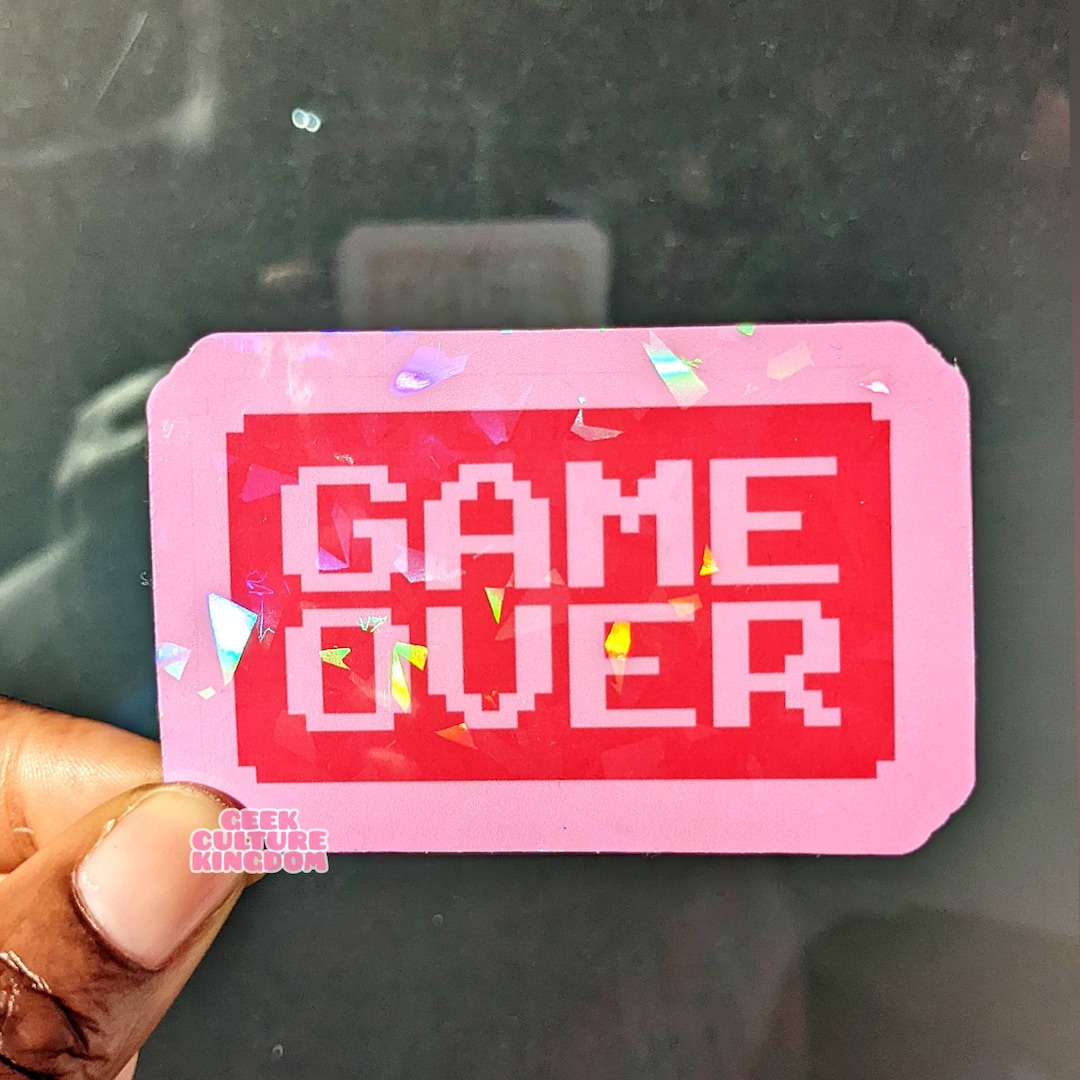Game Over Holographic Vinyl Sticker - Etsy