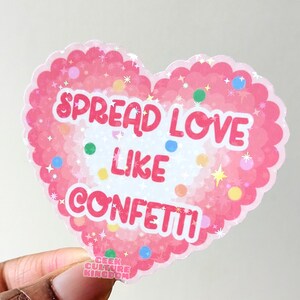 Spread love holographic sparkle vinyl sticker