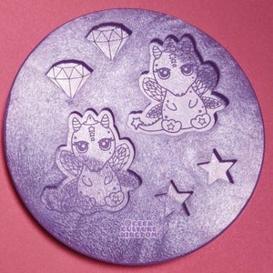 Kawaii dragon palette molds. Silicone mold palette for resin crafts and jewellery.
