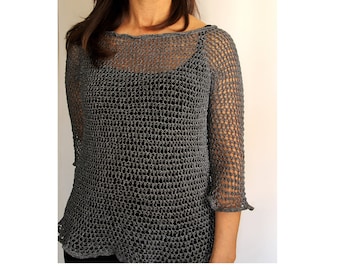 Patrón de LADY MARIAN Top de crochet. PDF tutorial de ganchillo. Talla adaptable. Top sin costuras de crochet.