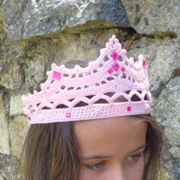 Patrón de corona de princesa de crochet. PDF tutorial de ganchillo. Corona para niña.