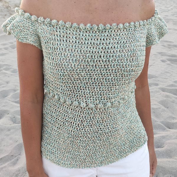 Patrón top CLAIRE de crochet. PDF tutorial de ganchillo. Talla adaptable. Top sin costuras de ganchillo. Top de verano CLAIRE