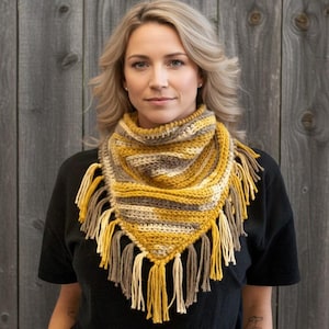 Patrón de Cuello DAKOTA de crochet, Tutorial PDF