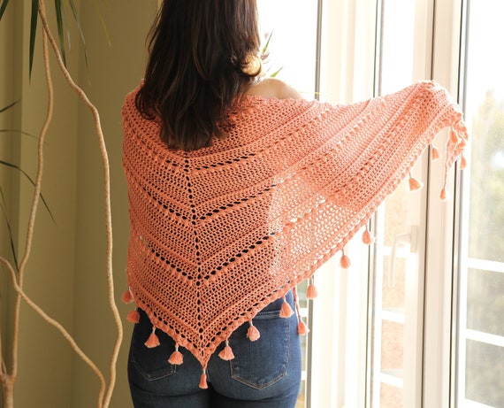 Patron De Chal Tardes Con Teresa De Crochet Chal Triangular Etsy