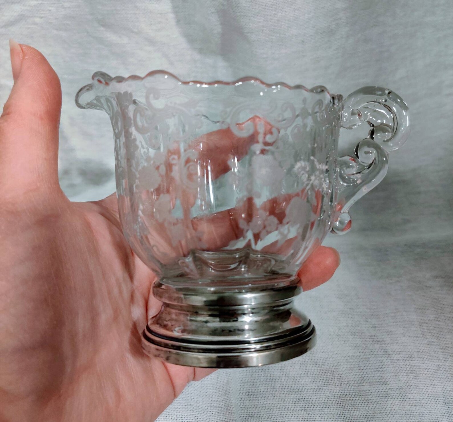 Cambridge Glass Chantilly Sugar and Creamer Set with Etsy