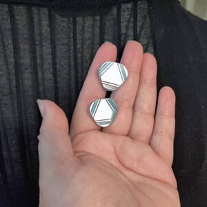 Vintage Mid Century Modern Sterling Austrian Etched Cuff Links Men&#39;s Accessories