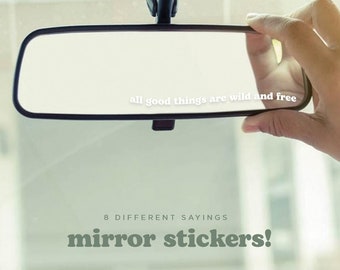 Rear View Mirror Sticker, Car Mirror Decal, Car Decal For Women, Adventure Decal, Hiking Stickers for Car, Outdoorsy Gift, Car Accessories