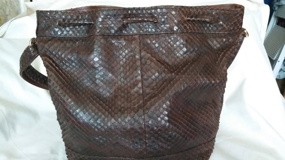 Impressive DONNA ELISSA Natural Python Leather Ba… - image 8