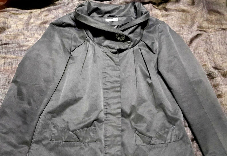 Vintage Original Villa Women Black Trench Coat Jacket Size M Etsy