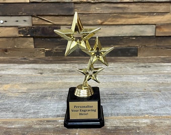 Rising Star Award 3 Star Custom Trophy for Everyone