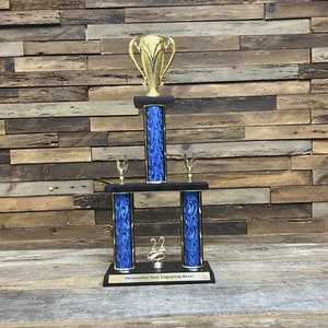 Victory Cup 2 Column Trophy | Generic Gift Personalized Award | Champion Award for Winners | Personalized Champion Trophy for Any Event