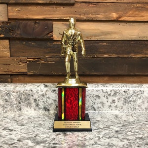 Dundie Award With Red Column Trophy The Office TV Show Trophy image 1