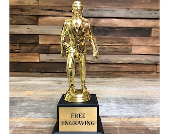 Dundie Award Trophy The Office TV Show Best Salesman Dunder Mifflin | Best Salesman Trophy for Coworkers | Office Inspired Funny Trophy