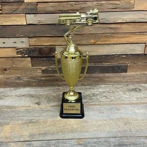 Fire Truck Trophy Cup: 13-Inch Award