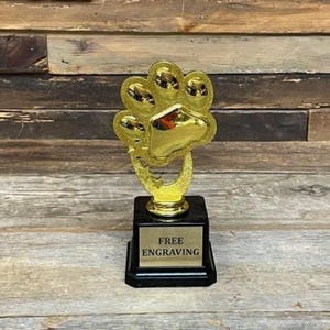 Personalized Cute Golden Paws Trophy Award