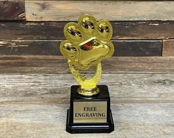 Pfoten Trophäe | Benutzerdefinierte Haustier Auszeichnung | Best in Show Hunde- oder Katzentrophäe | Personalisierte Pfotenabdruckauszeichnung | Geschenk für Hundeliebhaber | Best Haustier Eltern-Auszeichnung