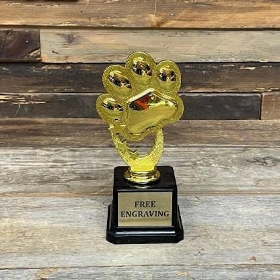 Paw Trophy | Custom Pet Award | Best in Show Dog or Cat Trophy | Personalized Paw Print Award | Gift for Dog Lovers | Best Pet Parent Award