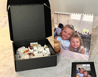 Rompecabezas fotográfico personalizado sobre bloques de construcción: un recuerdo familiar personalizado