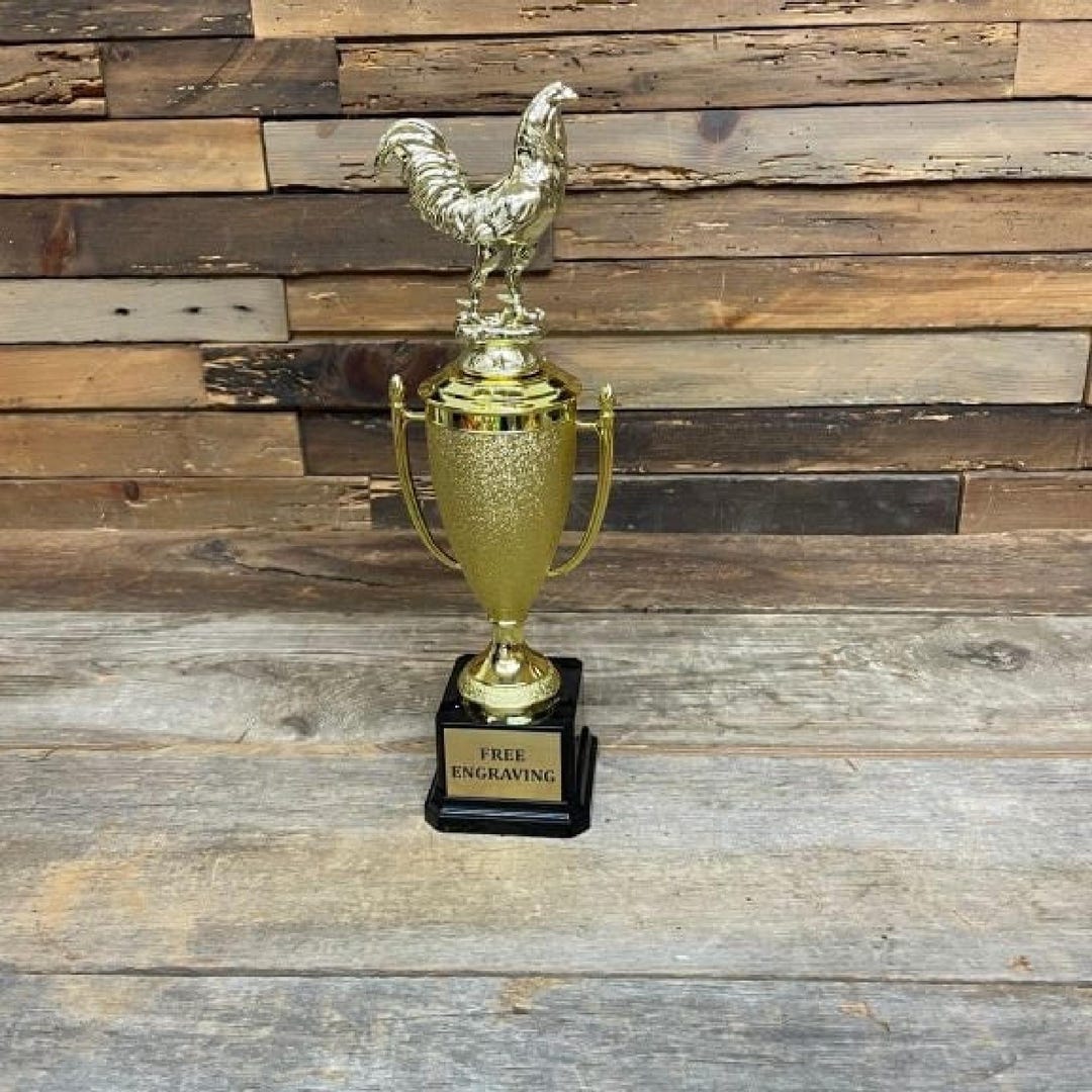 Rooster Cup Trophy | Funny Gag Award for Family, Friends, or Office Fun ...
