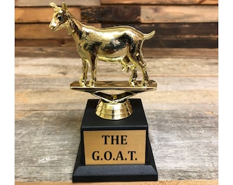 G.O.A.T. &quot;The Greatest of All Time&quot; | The G.O.A.T Trophy | Funny Family Award | Best Dad or Friend Gift | Custom Family Award | Fun Gag Gift