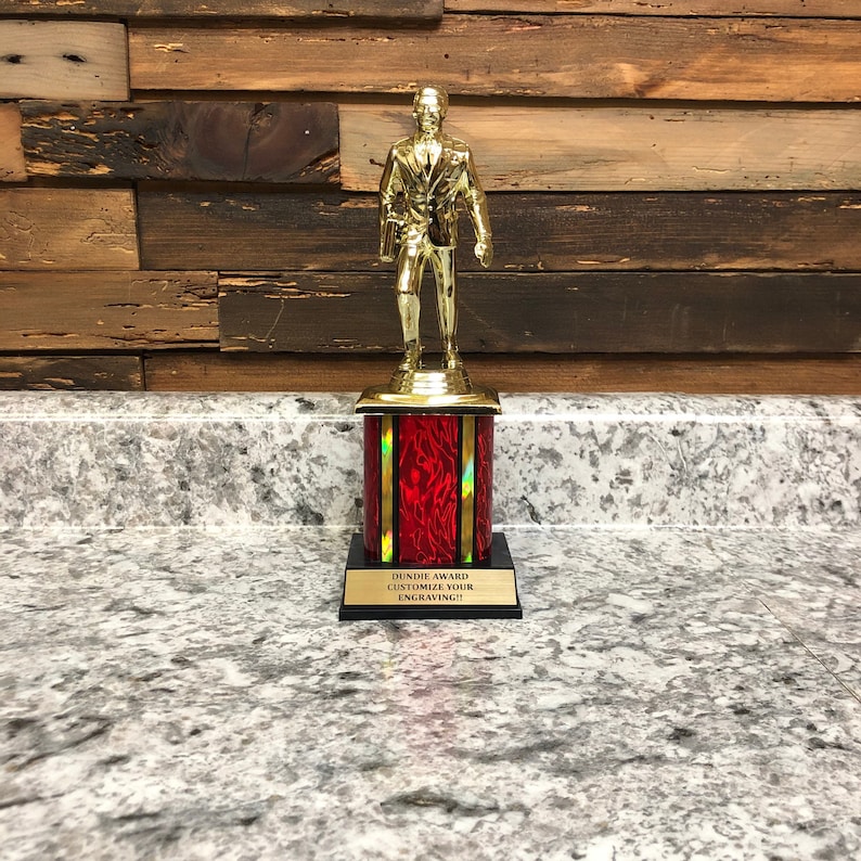 Dundie Award With Red Column Trophy The Office TV Show Trophy