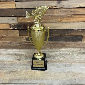 Personalized Golden Cup Bass Trophy | Custom Fishing Award | Best Angler Fishing Award | Golden Cup Fishing Award | Angler Gift | Bass Award