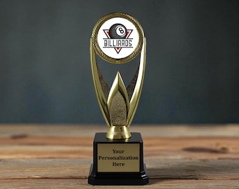 Pool 8 Ball Trophy Award Personalzed Engravng Custom Nsert - Etsy - View #2