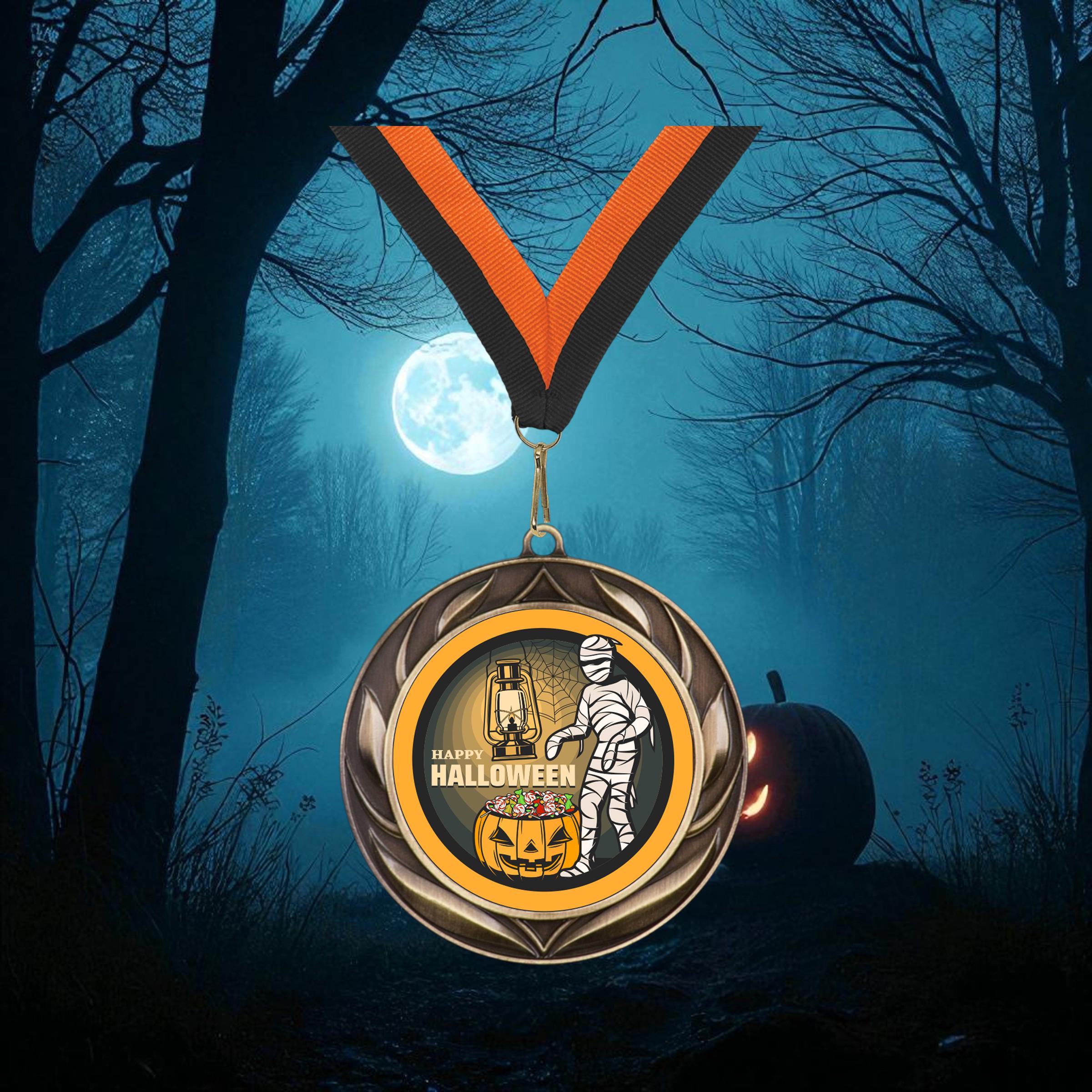 Médaille Marathon Des Sorciers Et Sorcières D'Halloween 5 Km - Or, Taille Unique Adulte, Neuve, USA