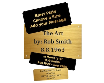 Engraved Gold Brass Name Plate: Custom Desk Tag, Business ID