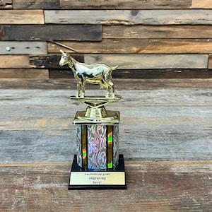 GOAT Column Trophy | Personalized G.O.A.T Award for Fun | Custom Trophy for MVP, Dad, Boss, or Friends | Fun Achievement Award | Gag Gift