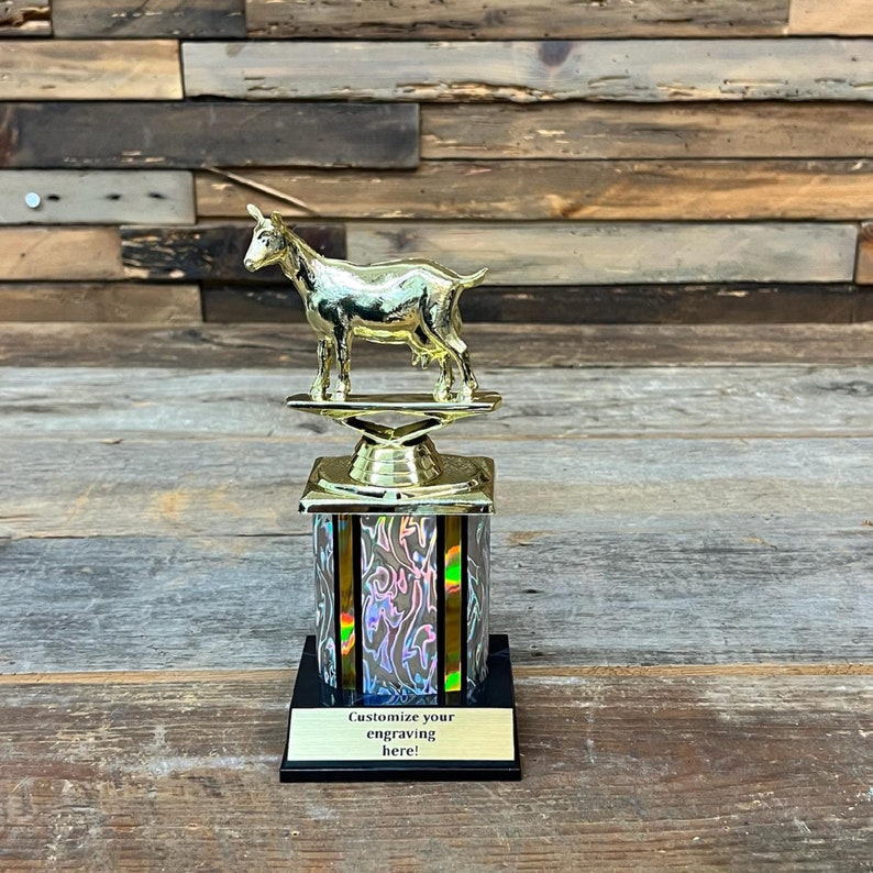 Personalized GOAT Column Trophy