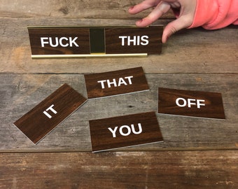 FUCK Word Play Desk Sign | Name Plate Funny Boss Gag Gift | Office Gift | Gag Gift | Your Saying Here