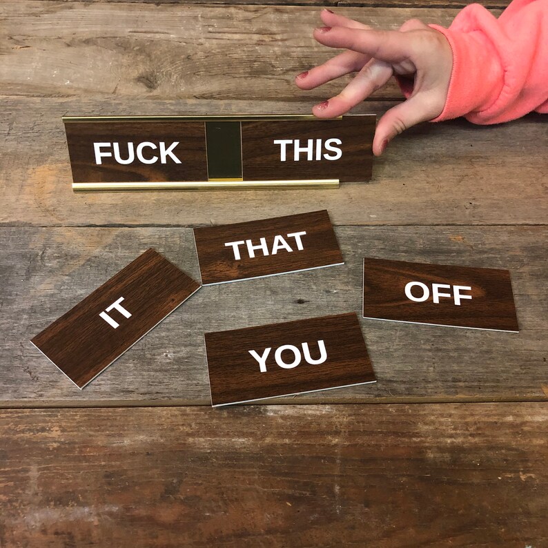 fuck-word-play-desk-sign-name-plate-funny-boss-gag-gift-etsy