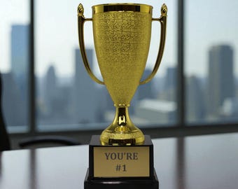 Siegesschale Trophäe | Gold Trophäentasse | Sportpreis oder Trophäe für die Leistung | Custom Award für Sieger und Meister | Sportpreis Trophäe