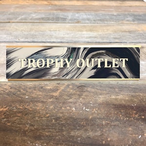 Full Color Artistic Desk Sign with Stand | Fun Office Gift | Custom Color Desk Sign | Paint Swipe Decorative Desk Sign | Art Desk Plate