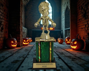 Engraved Halloween Costume Trophy: Party Prize, Halloween Favor