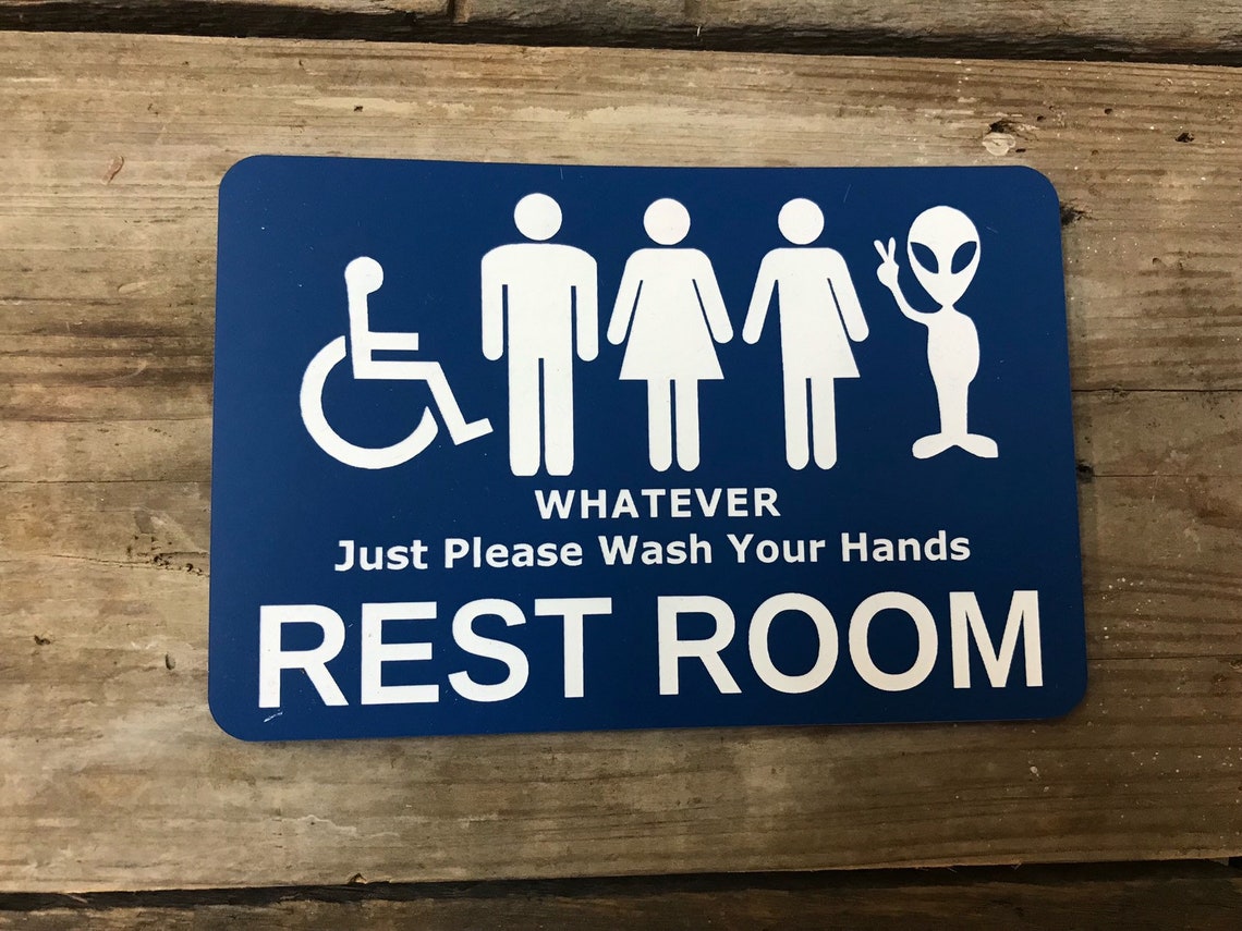 Funny Unisex Bathroom Sign for Door Window Wall Entrance Funny - Etsy
