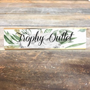 Full Color Desk Sign with Stand | Fun Office Gift | Custom Color Desk Sign | Personalized Floral Desk Sign | Elegant Floral Desk Sign
