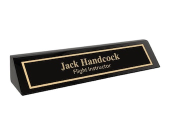 Personalized Wood Corporate Desk Sign: Engraved Executive Office Decor