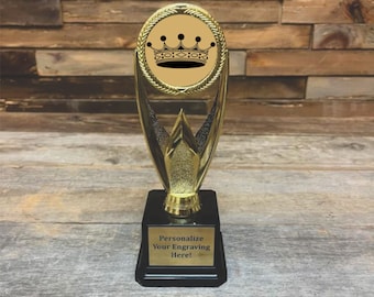 Drama Queen King Award | King and Queen Trophy | Personalized Gag Gift | Fun Royalty Award | Custom Royalty Award | Fun Gag Gift