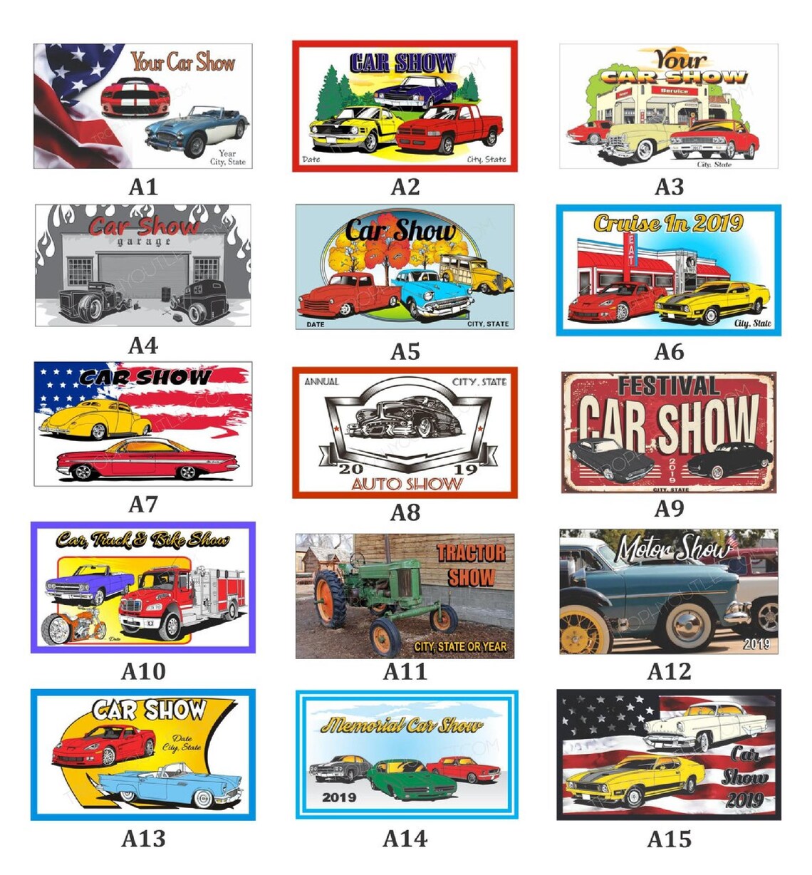 Sold per Pack | Custom 2x3.5 Dash Plaque | Car Show Signs ...