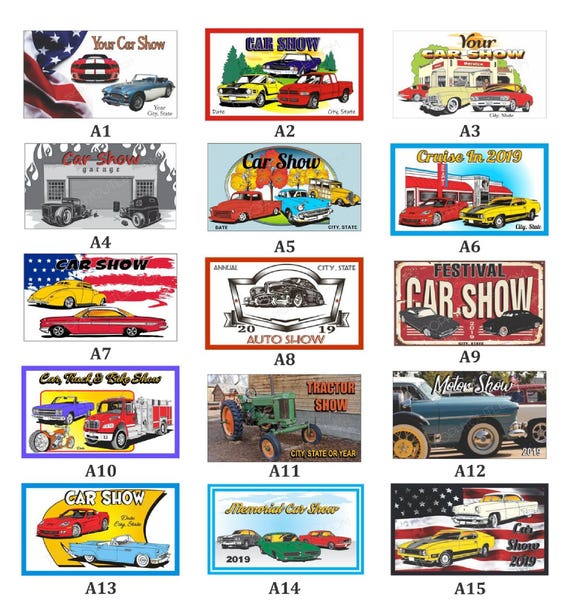 Sold per Pack | Custom 2x3.5 Dash Plaque | Car Show Signs