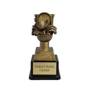 Personalized Toilet Bowl Trophy: Funny Gag Gift for Last Place