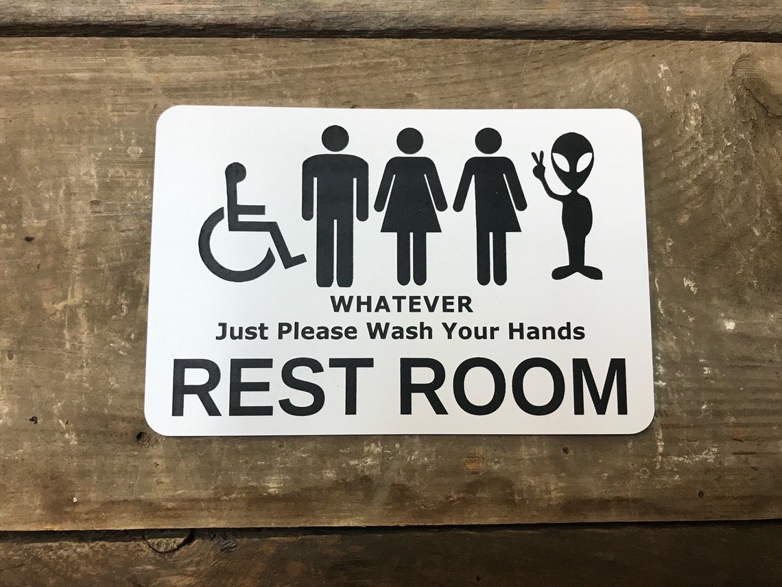 Funny Unisex Bathroom Sign for Door Window Wall Entrance Funny Etsy