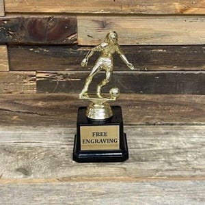 Soccer Female Trophy | MVP Award | Soccer Star Girl Trophy | Personalized Female Soccer Achievement Trophy | Custom Sports Gift for Her