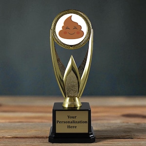 Funny Gag Gift Poop Emoji Award | Poop Emoji Desk Trophy | Novelty Prize Gift | Funny Office Awa