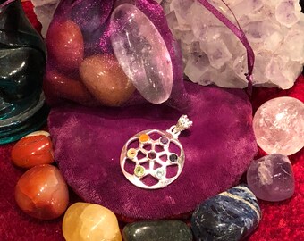 Flower of life ~ Chakra Pendant ~ with or without necklace