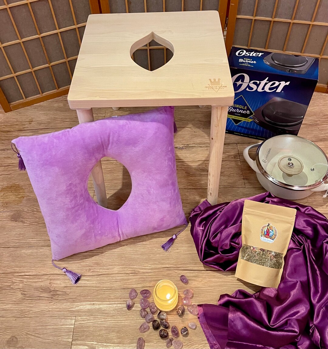 YONI STEAM STOOL Divine Feminine Medicine Queen of Steam Aquarian